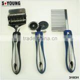 31031 Kitchen Gadget Kitchen Tool Potato Cutter Knife Noodle Cutter Doule Head Pizza Cutter thumbnail-1