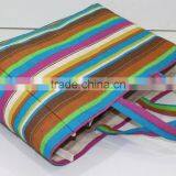 Multi Color Stripe Print Tote Bag - 340 Gsm Laminated Jute - 14 x 15 Weave High Quality Jute Fabric thumbnail-5