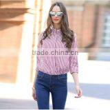 2016 High Quality Cuatomized Fashionable Stripe Women Shirt thumbnail-2