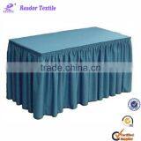 17' Table Skirt With Pleated, Polyester White 17' Table Skirting, Table Skirt thumbnail-1