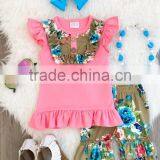 Girls Outfit 2 Pieces Boutique Clothing Set Kids Printed Cotton Baby Shorts Set thumbnail-4