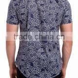 Ahead of Fashion Abstract-printing Men's Button up Collar Shirt Design With Labels thumbnail-2