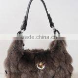 High Quality Luxury Dye Fox Fur Handbag / Winter Wine Fox Fur Bag thumbnail-5