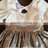 2017 Girls Christmas Reindeer Holiday Dress Stripe Woven Cotton Printed Dress thumbnail-3