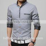 100% Mercerized Cotton Mens Shirts With Printed Patchwork Design Wash and Wear Dress Shirts Long Sleeve Dress Shirt thumbnail-4