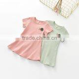 S33563W Girl Summer CottoN Knitting Short Sleeve Breathable Tops Tee Shirts thumbnail-2