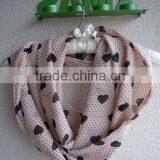 Valentine's Day Gift/ Infinity Circle Scarf, Women Heart Scarf, Infinity Cowl Scarf, Infinity Pink Heart Scarf, Women Fashion, g thumbnail-4
