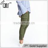 Womens Washed Khaki Green Cargo Pants Work Pants for Ladies thumbnail-1