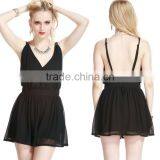 2016 Fashion Oem Women Dress Jumpsuits One Pieces Chiffon Sexy Summer Dress 2016 for Wholesale thumbnail-2