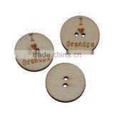 Wood Sewing Buttons Scrapbooking 2 Holes Round Natural Message Pattern I Love Grandpa " thumbnail-3