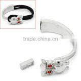 Half Bracelet Bangle Bar With Slider Halloween Owl Silver Tone Red & Clear Rhinestone 5.8cm x 1.7cm, 2Sets thumbnail-1