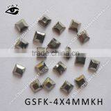 Iron on Crystal 4x4mm Square Rhinestone Hematite Color thumbnail-1