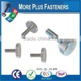 Taiwan Stainless Steel Flat M3 Knurled Head Screw Decorative Knurled Thumb Screw M4