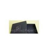 Black Garment Packaging Cardboard / Paper Gift Boxes With Separate Lids and Trays