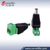 Green L type Screw 12V 2.1mm male 90 degree DC Power Connector jack