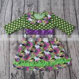 2016 Yawoo Latest Designs Flamingo Patterns Long Sleeve Girls Cotton Children Long Frocks Designs thumbnail-6