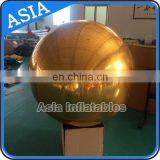 Golden Inflatable Mirror Sphere For Outdoor Live Concert Decoration