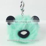 Charm Fashion Girls Handbag Pendant Fluffy Faux Fur 24 Hour Pom Pom Animal Shape Fur Pom Keychain thumbnail-4