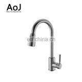High Quality Chrome Plated Single Handle Contemporary Kitchen Faucet Pull Out Mixer Water Tap thumbnail-4