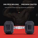 Wholesale Black Hex / Hexagonal / Hexagon Deluxe Rubber Coated Gym Dumbbells Sets for Sale thumbnail-2