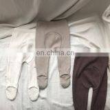 Newborn Baby Girl Footed Leggings Cute Angel Wings Gray White Striped Infant Tights Footed Pants Baby Boutique Clothes thumbnail-1