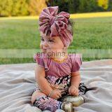 Подгузник для девочки, большой плюшевый бантик на голову, однородный, мягкий, модный головной убор, турбан для малышей и девочек, шелк для волос, 14 цветов thumbnail-3