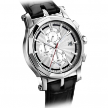 Stainless Steel Fashion Multi-function Watches Man Genuine Leather Quartz Chronograph Watch thumbnail-3
