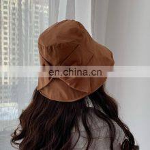 Customized Fisherman Hat Spring and Summer Leisure Sunshade Soft Foldable Basin Big Bow Sun Hat thumbnail-4