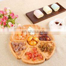 Kitchen Multifunction Seven-grid Round Design Food Serving Plate Wooden Dry Fruit Tray thumbnail-1