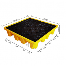 4 Drum Spill Containment Pallet with Drain