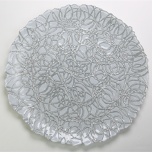 Colorful 13 Inches Customized Gold Cake Dessert Glass Dinner Charger Plates thumbnail-4