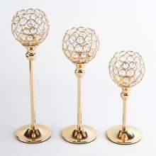 Crystal Tealight Candle Holders Metal Candlesticks Wedding Table Centerpiece Party Christmas Home Decoration thumbnail-5