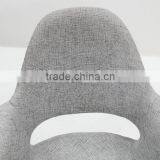 Replica Fiberlgass Material Wooden Legs Fabric Blue Color Organic Chair by Eero Saarinen thumbnail-6