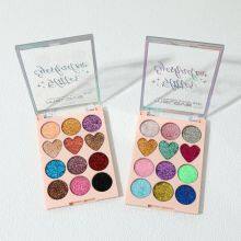 Hot Sale 12 Color Glitter Eyeshadow Custom High Pigmented Chunky Glitter Eyeshadow La Sombra De Ojos thumbnail-4