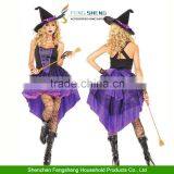 2015 New Style Purple Dovetail The Witch Vampire Party Costume Halloween Ball dress