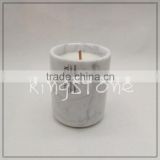 luxury decoration wood wick candle in Carrara White Marble Candle Jar
