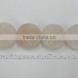 16 Inch Natural Rose Quartz Round Coin thumbnail-1