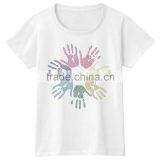 Colorful Hand Printing for Group Activities Short Sleeves Tshirt for Girls thumbnail-1