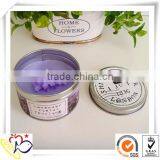 Small Metal Wholesale Candle Tin Box/Round Candle Tin Box/thin Metal Tin Box