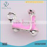 Vintage pink motorcycle charms for jewelry, hot sale zinc alloy charms