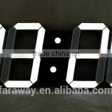 Remote 5" Large White Led Clock With Calendar,temperature and Alarm Function