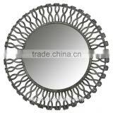 French Antique Handmade Decorative Round Metal Wall Mirror Frame
