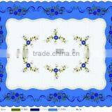 Printed Foam Blue PVC Waterproof Tablecloth