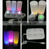 White Set of Remote Control Rechargeable Tea Lights Candles thumbnail-1