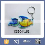 Fish shaped rubber 3d keychain