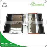 HOUSESTAR SINK FACTORY Stainless Steel 304 Used Colander Types Of Colanders Handmade Kitchen Sink Rectangular Colander thumbnail-2