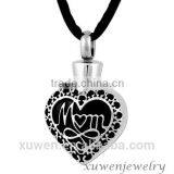 Dearest Mom Enamel 316l Stainless Steel Heart Cremation Pendant Keepsake