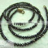 SUPER HIGH QUALITY EXCELLENT BLACK FACETED BEAD DIAMONDS NECKLACE/STRANDS