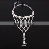 Women Jewelry Bracelet With Ring Rhinestone Claw Chain Bride Wedding Accessories thumbnail-2