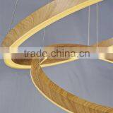 Wooden Finish Modernos Lamp Aluminum High Quality Light Circles Chandelier OM66113W thumbnail-4